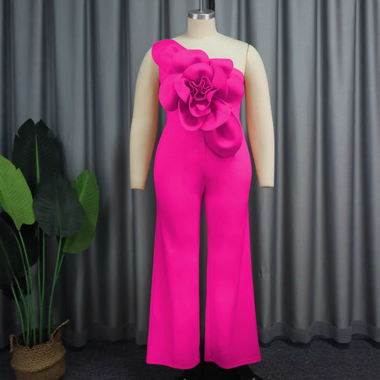Damen Eleganter Jumpsuit mit floralem Schulterdetail EB