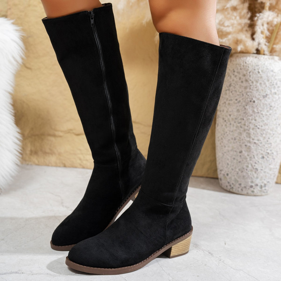Damen Elegante Overknee-Stiefel aus weichem Wildleder EB