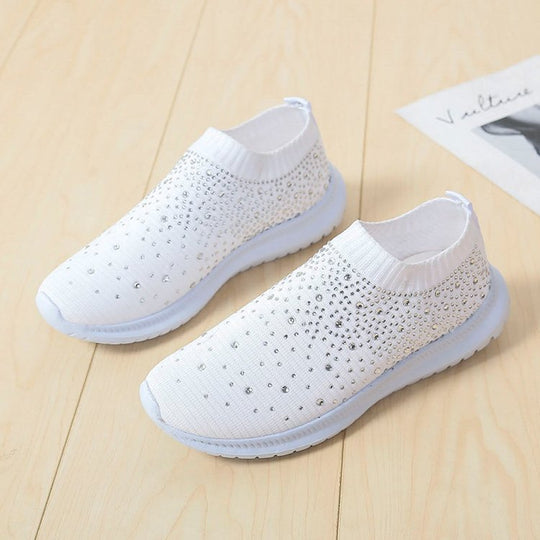 Damen Slip-On Sneakers mit Glitzer-Details EB