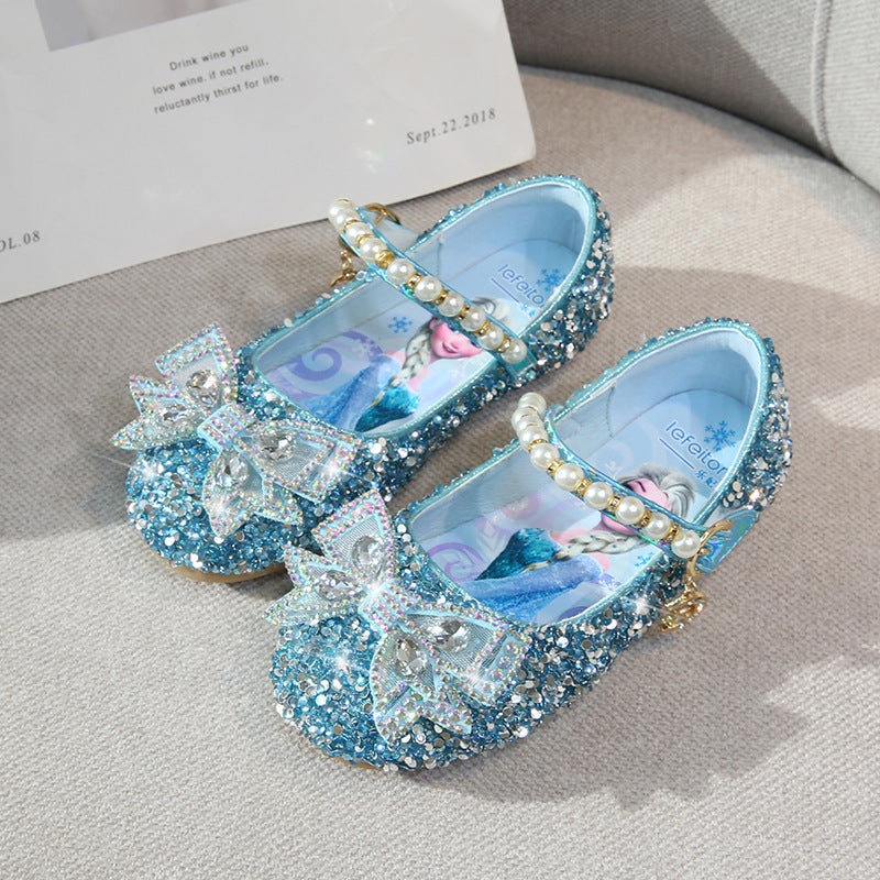 Mädchen Glitzernde Ballerinas mit perlenbesetztem Riemen EB