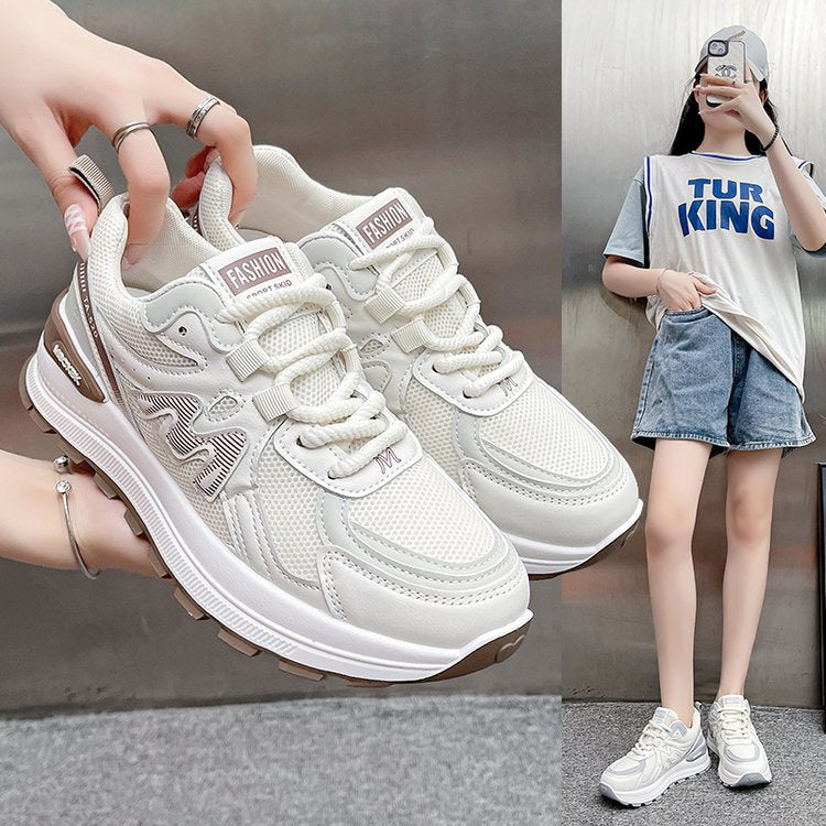 Damen sportive Sneakers mit atmungsaktivem Obermaterial und dämpfender Sohle EB
