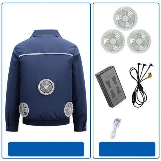 Herren nan atmungsaktive Kühljacke mit integrierten USB-Lüftern EB
