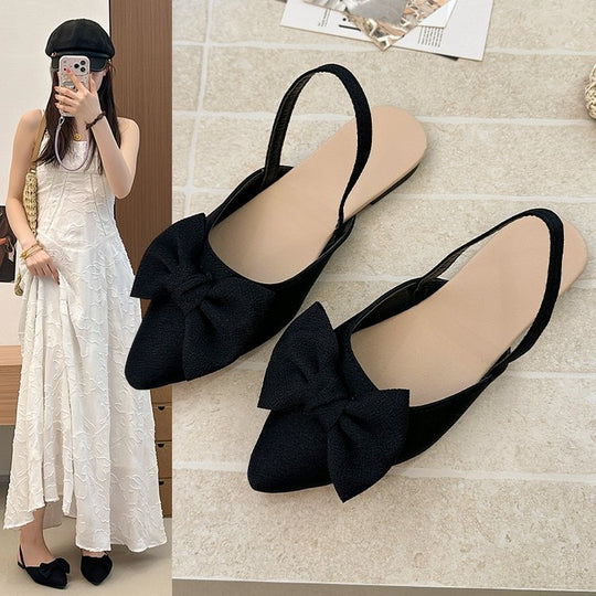 Damen Slingback-Clogs aus Check-Stoff mit eleganter Schleifenapplikation EB