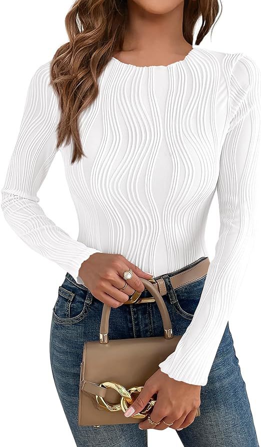 Damen Langarmshirt mit strukturiertem Wellenmuster EB