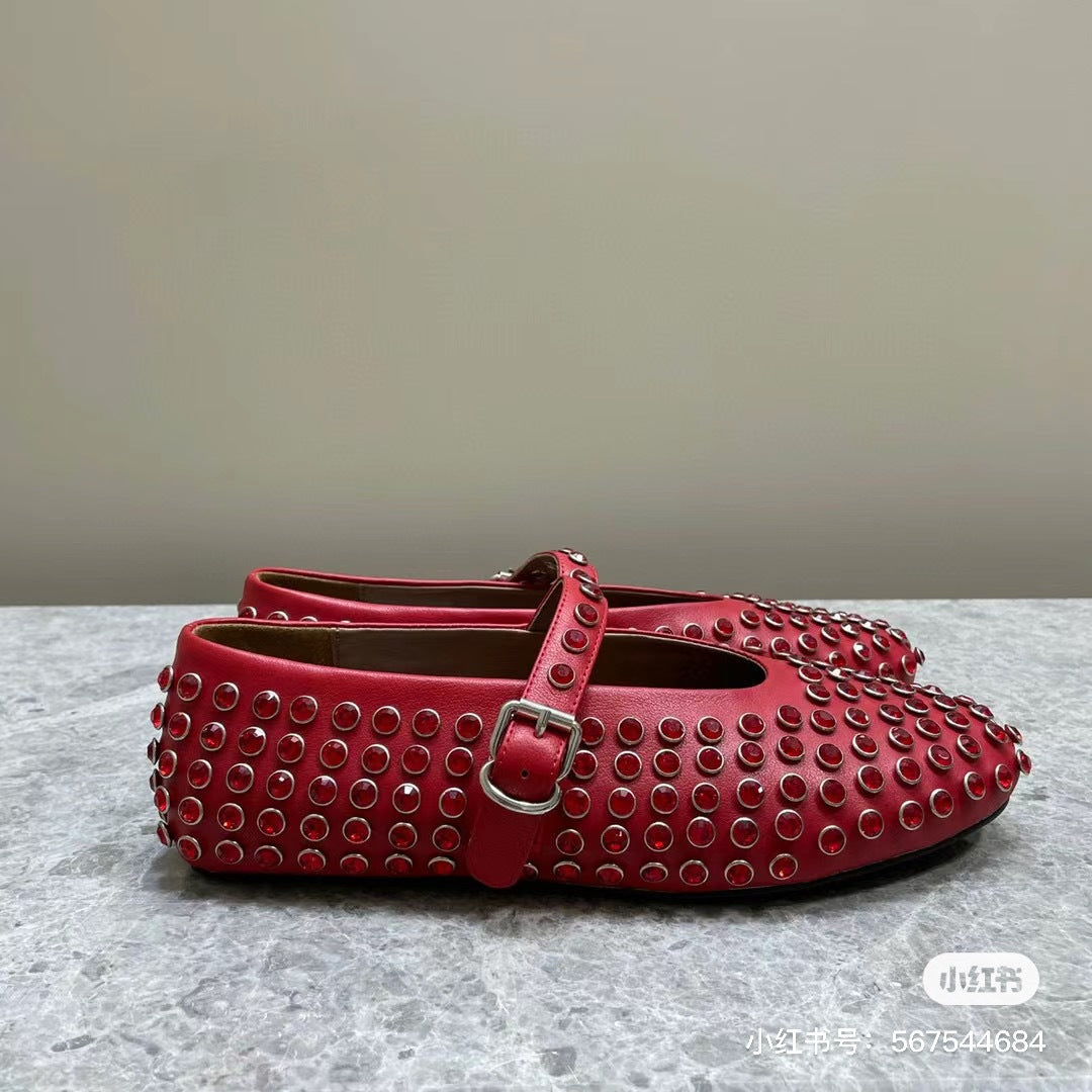 Damen Modische Ballerinas mit Strassverzierungen und komfortablem Fußbett EB