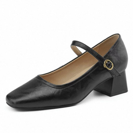 Damen elegante Blockabsatz Mary Jane Schuhe mit Riemchen EB