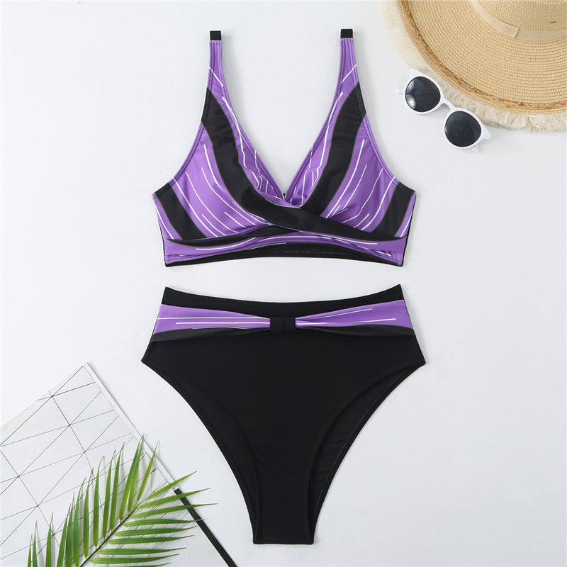 Damen Bikini-Set mit modernem Wickeldesign und figurbetonendem Schnitt EB