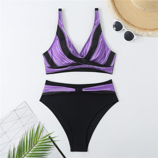 Damen Bikini-Set mit modernem Wickeldesign und figurbetonendem Schnitt EB