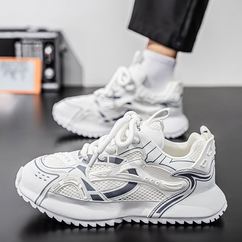 Damen Sportliche Sneakers mit stoßdämpfender Sohle und futuristischem Design EB