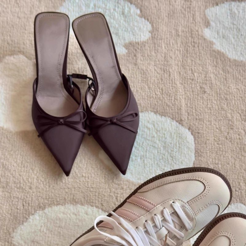 Damen Slingback High Heels mit zarter Schleifenverzierung EB