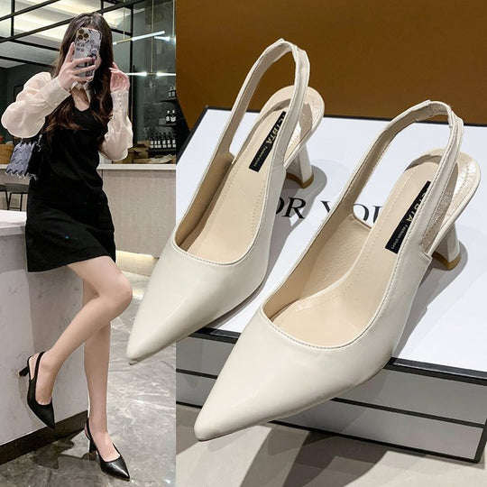 Damen Elegante Sling-Pumps mit modischem Blockabsatz und luxuriösem Obermaterial EB
