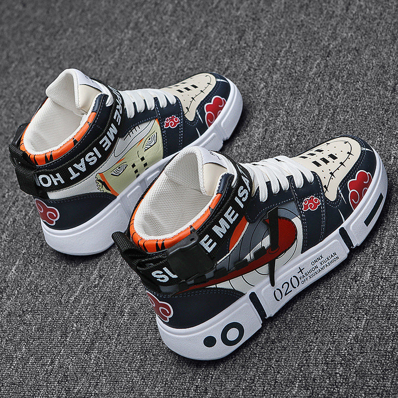 Damen Sportliche High-Top Sneakers mit farbenfrohem Grafikdesign EB