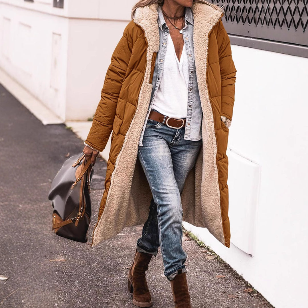 Damen kuscheliger Winterparka mit hochwertigem Teddyfutter und praktischen Taschen EB