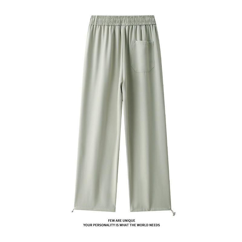 Damen Weitgeschnittene Freizeithose mit elastischem Bund und verstellbarem Kordelzug EB