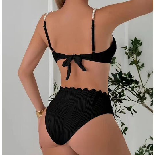 Damen Hochwertiger Push-Up Bikini mit Skulptur-Rippdesign EB