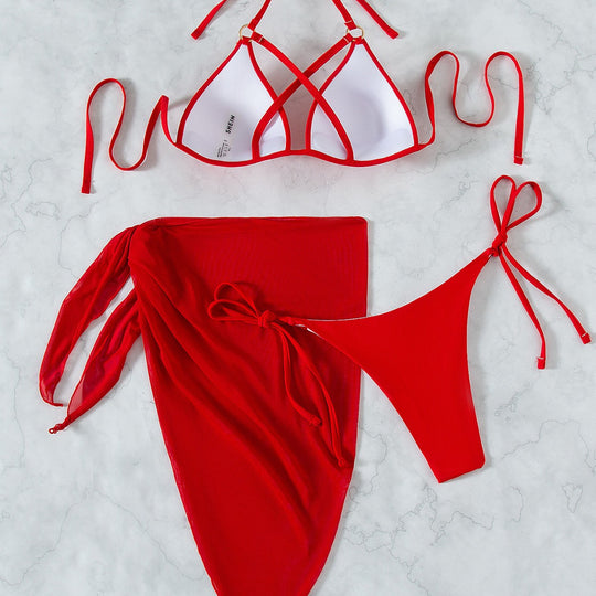Damen Triangel-Bikini mit Wickelrock EB