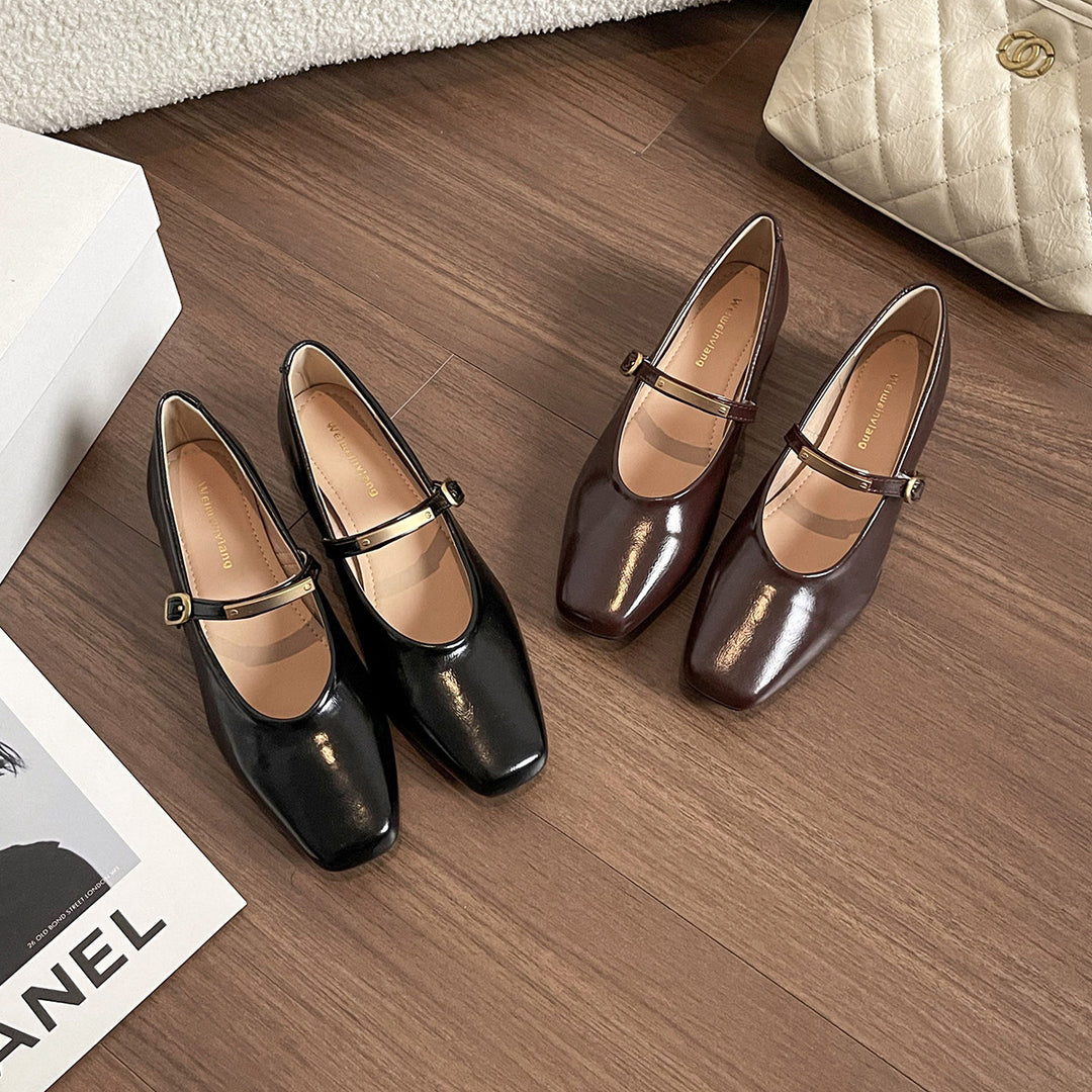 Damen elegante Mary-Jane Schuh mit verstellbarem Riemen EB