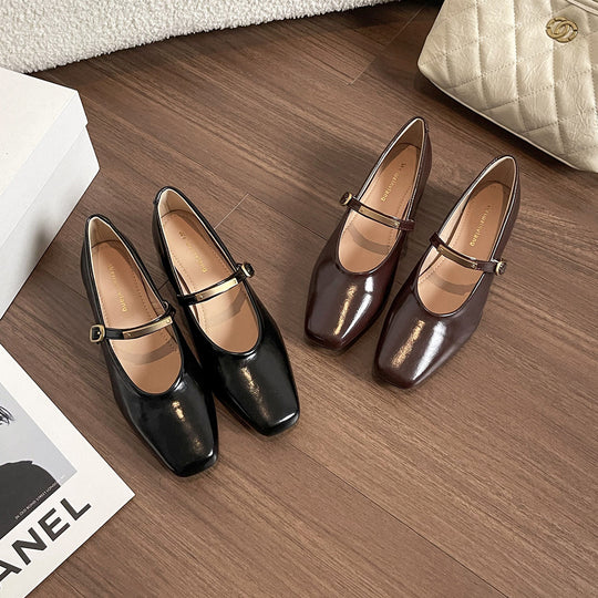 Damen elegante Mary-Jane Schuh mit verstellbarem Riemen EB