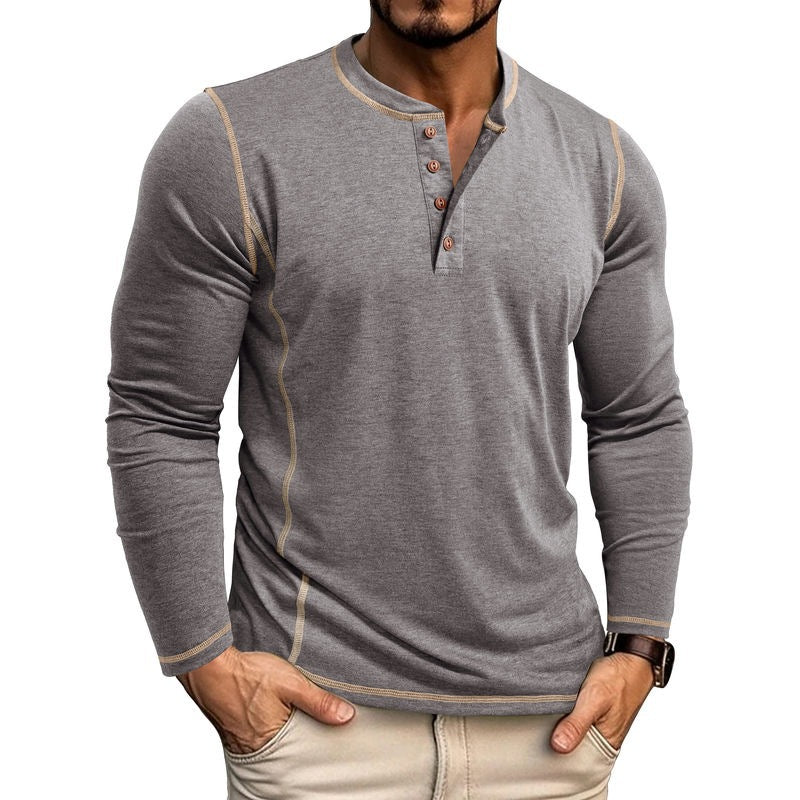Herren Langarmshirt mit Knopfleiste EB