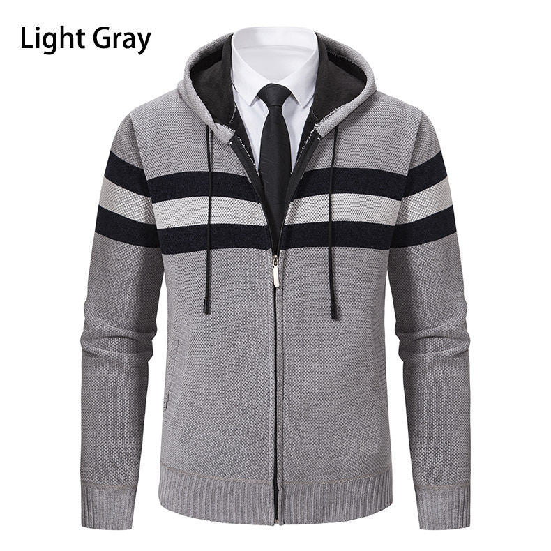 Herren modische Kapuzenjacke mit strukturiertem Design und elegantem Innenkragen EB