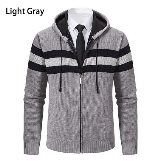 Herren modische Kapuzenjacke mit strukturiertem Design und elegantem Innenkragen EB