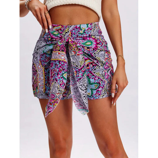 Damen Wickelrock mit kunstvollem Muster EB