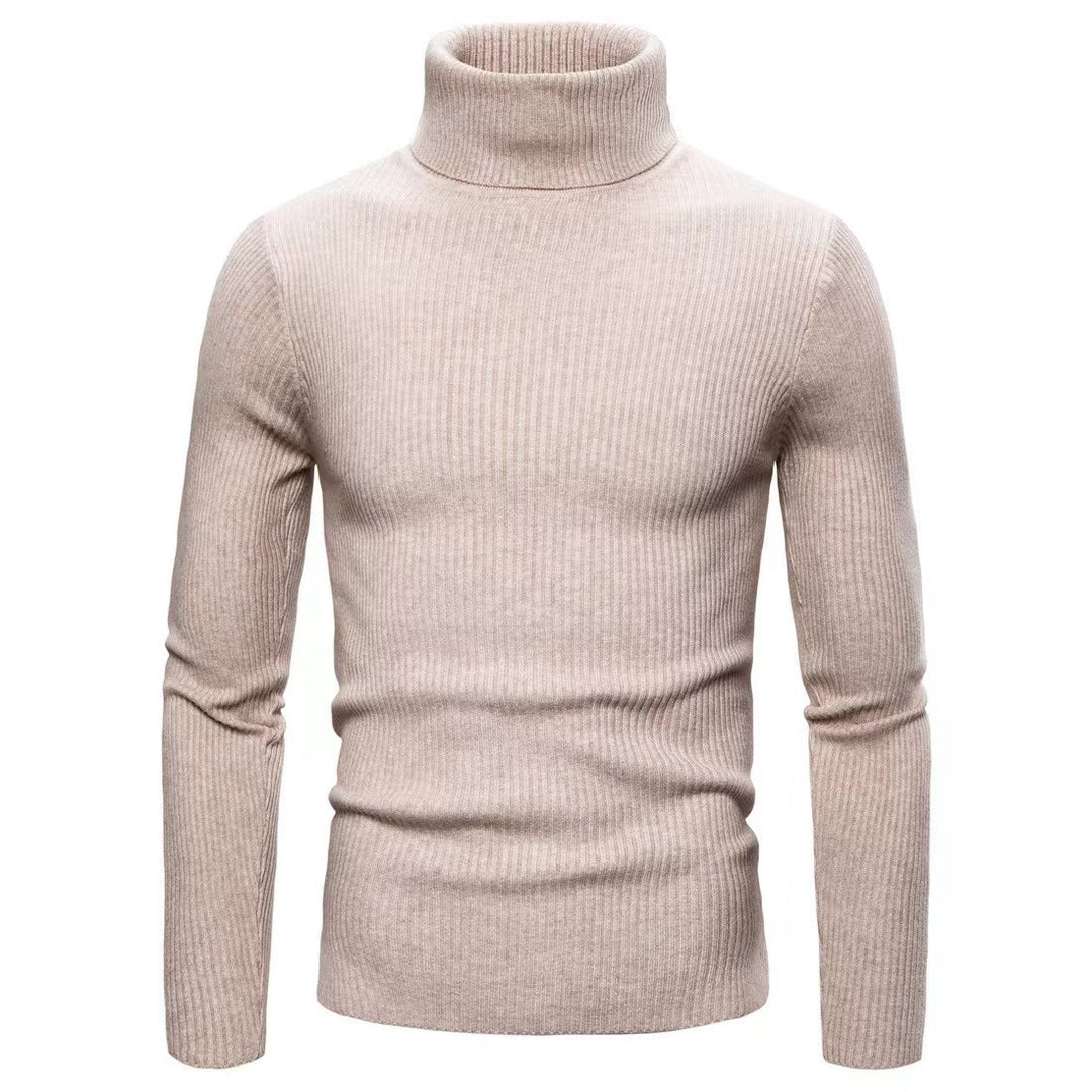Herren nan gerippter Rollkragenpullover schmal geschnitten aus Feinstrick mit Stretch und thermoregulierender Wollmischung EB