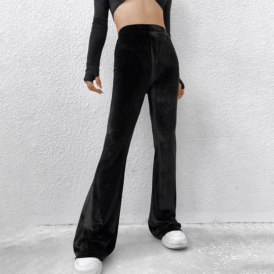 Damen samtige Highwaist‑Schlaghose mit weitem Bein und sculptender Passform Eichborn Berlin