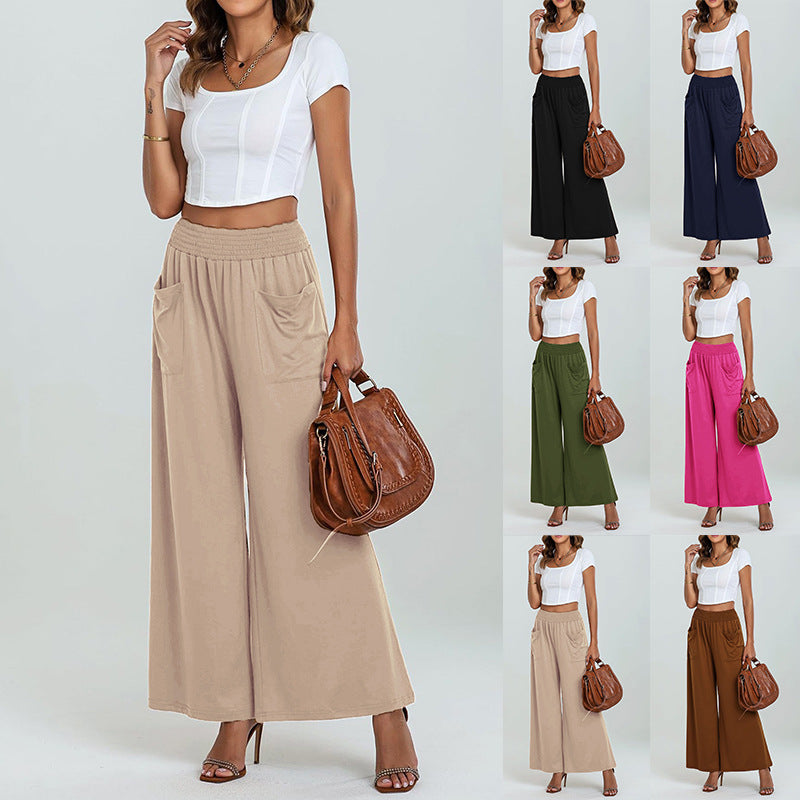 Damen Weit geschnittene Sommersonnenhose mit praktischen Taschen EB