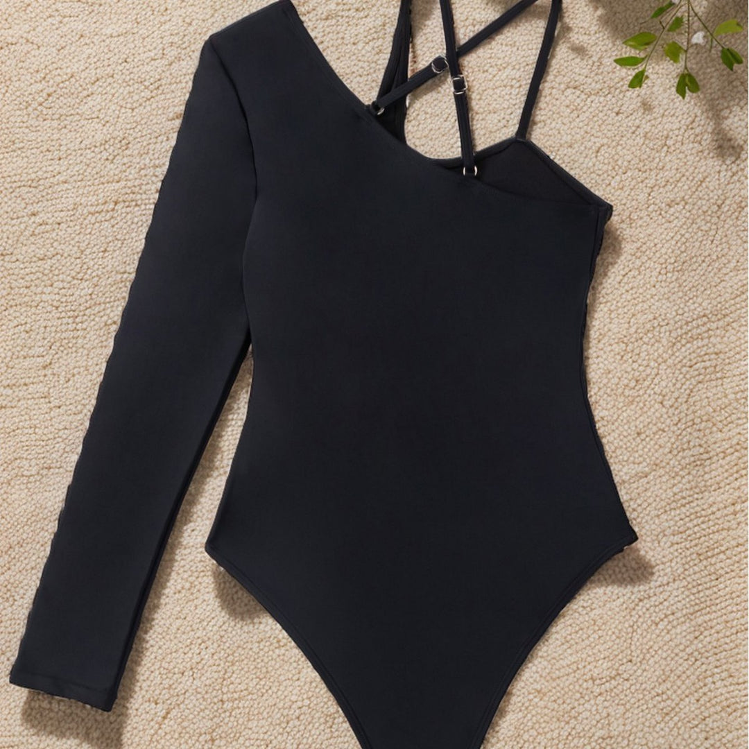 Damen Asymmetrischer Einteiler mit langem Arm EB