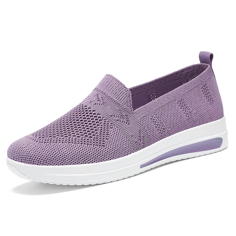 Damen Slip-On Sneakers mit atmungsaktivem Strickdesign und dämpfender Sohle EB