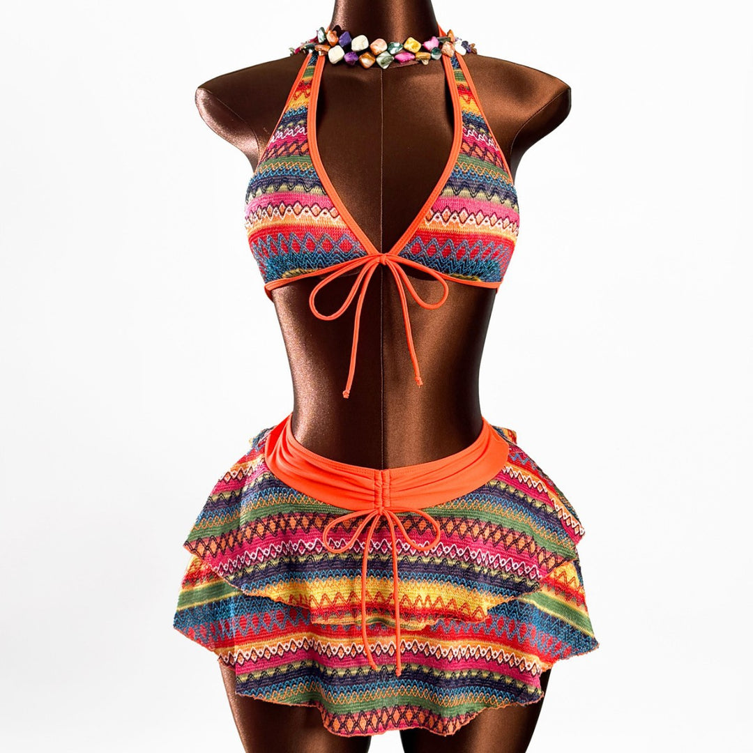 Damen Bikini mit trendigem Allover-Muster EB