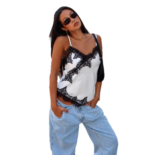 Damen Verspieltes Sommerkleid mit Spitzenakzenten EB