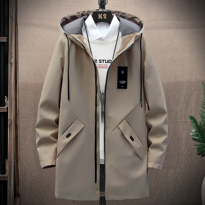 Herren nan urbaner Midlength Tech-Parka mit Kapuze, verdecktem Reißverschluss und winddichter Beschichtung EB