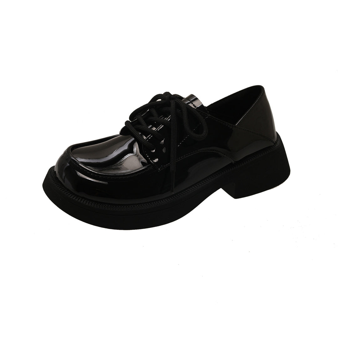 Damen Schnürschuhe mit glänzender Oberfläche und bequemer Sohle EB