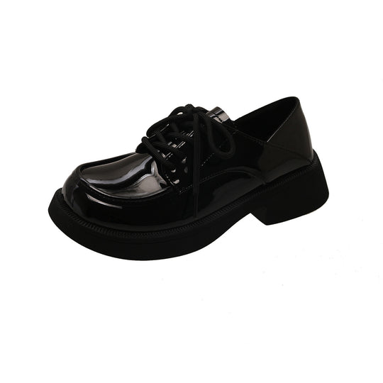Damen Schnürschuhe mit glänzender Oberfläche und bequemer Sohle EB