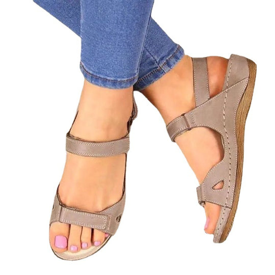 Damen bequeme Sandalen mit verstellbaren Riemen und anatomischem Fußbett EB