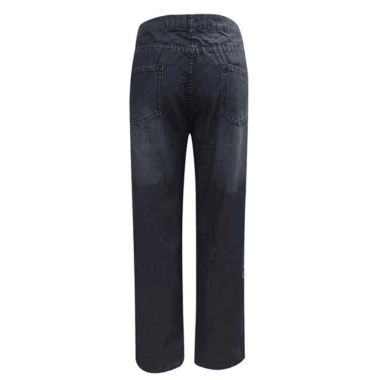 Damen High-Waist Ripped Jeans mit fransigen Details