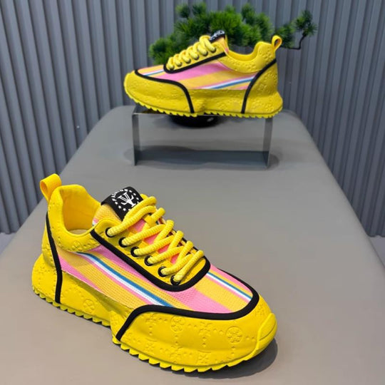 Damen Sportliche Sneakers mit atmungsaktivem Mesh und stoßdämpfender Sohle EB