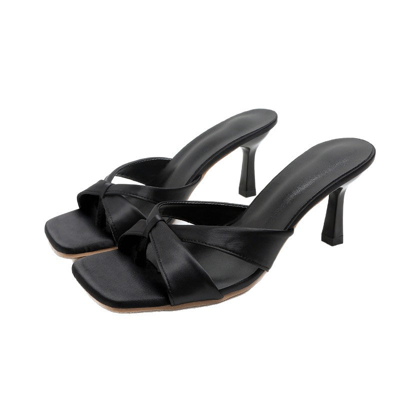 Damen Slingback-High-Heels mit elegantem Knoten-Design und komfortablem Absatz EB