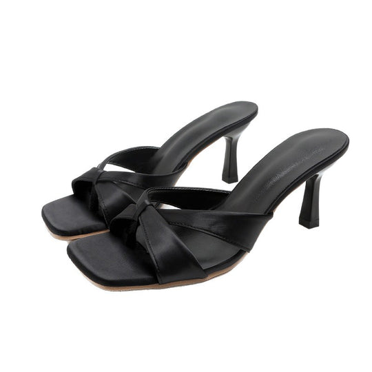 Damen Slingback-High-Heels mit elegantem Knoten-Design und komfortablem Absatz EB