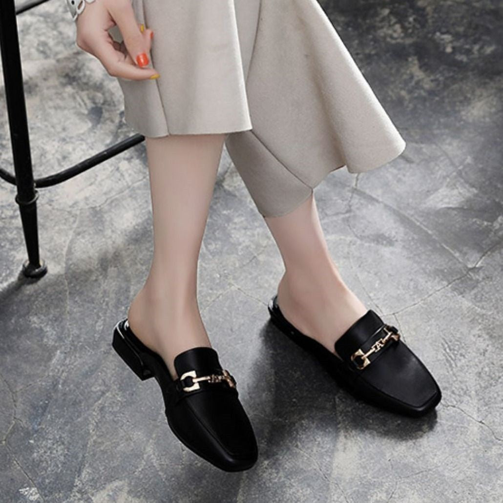 Damen Elegante Loafers mit modischem Kettenverschluss EB