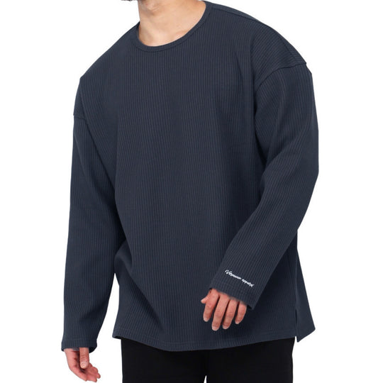 Herren Langarmshirt mit strukturiertem Rippenmuster und modernem Schnitt EB