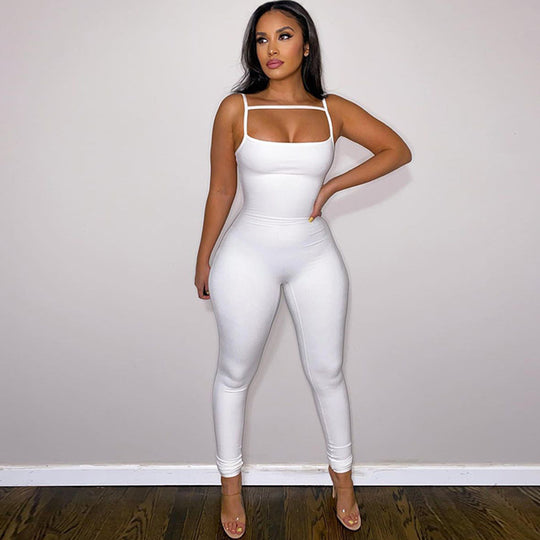 Damen Langärmeliger Jumpsuit mit schmalem Schnitt EB