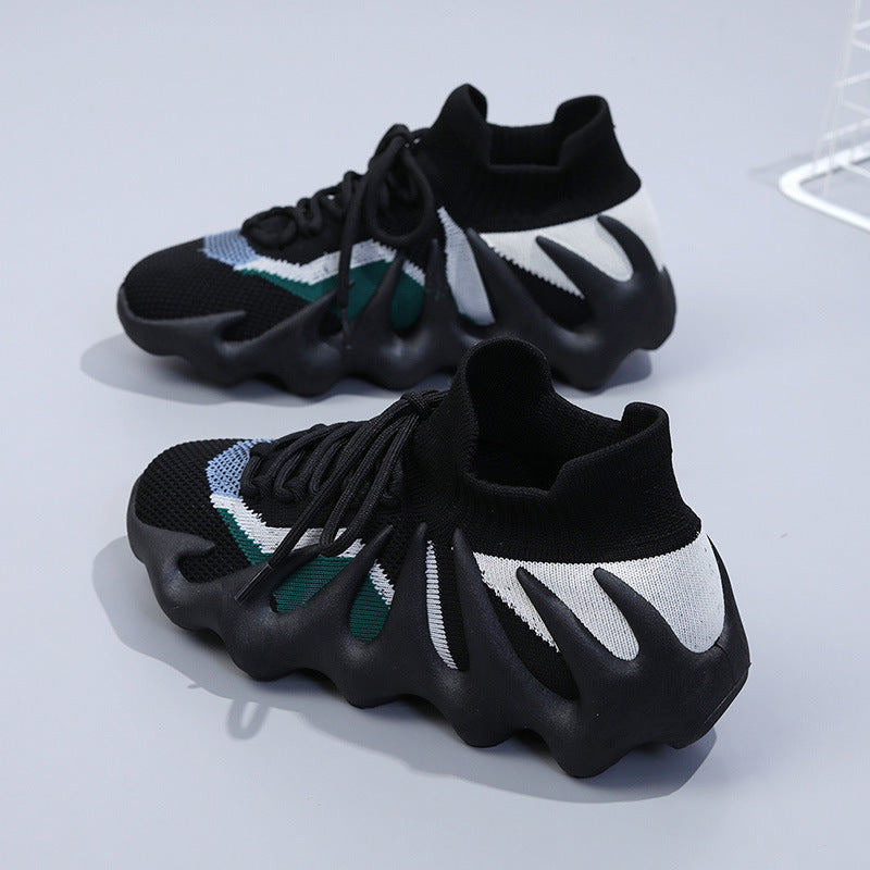 Damen Sneaker mit elastischem Strickoberteil und stoßdämpfendem Sohlenprofil EB