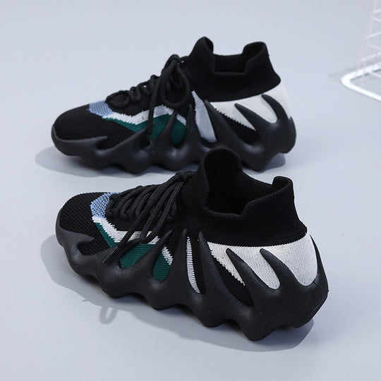 Damen Sneaker mit elastischem Strickoberteil und stoßdämpfendem Sohlenprofil EB