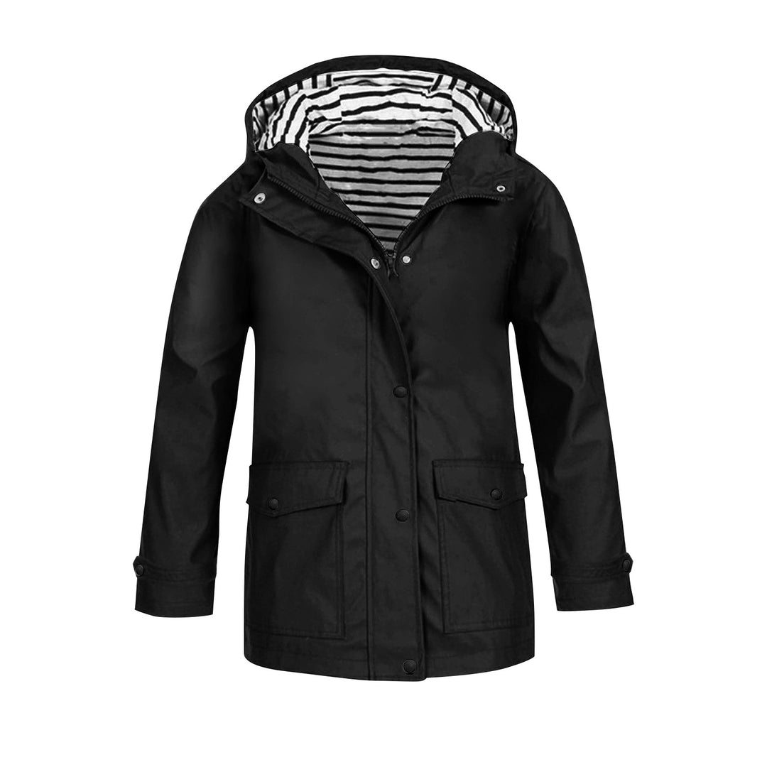 Damen wetterfeste Parkajacke mit praktischen Taschen und verstellbarem Kapuzenkragen EB