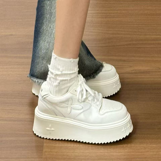 Damen Plattform Sneakers mit modischer Textur und dämpfender Sohle EB