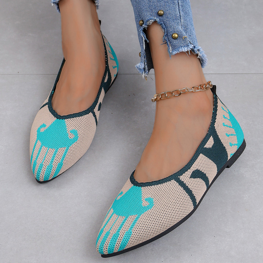 Damen Ballerinas mit modernem Leopardenmuster und bequemer Sohle EB