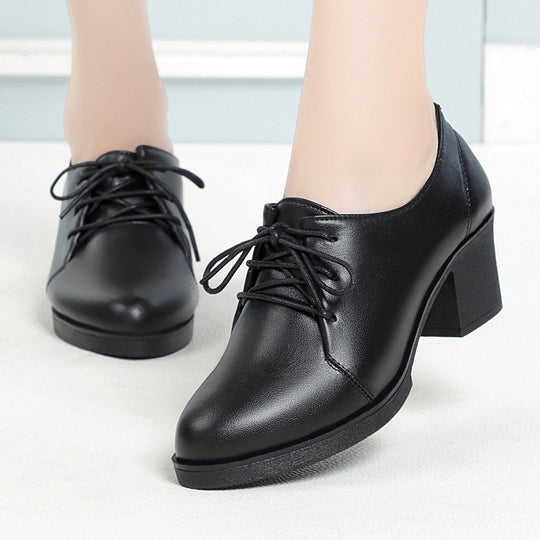 Damen Elegante Schnürschuhe mit bequemen Blockabsatz und modischem Obermaterial EB